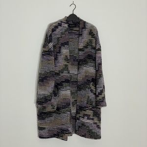 Cocoon Knit Coat Jacket 65% Wool Italy M/L